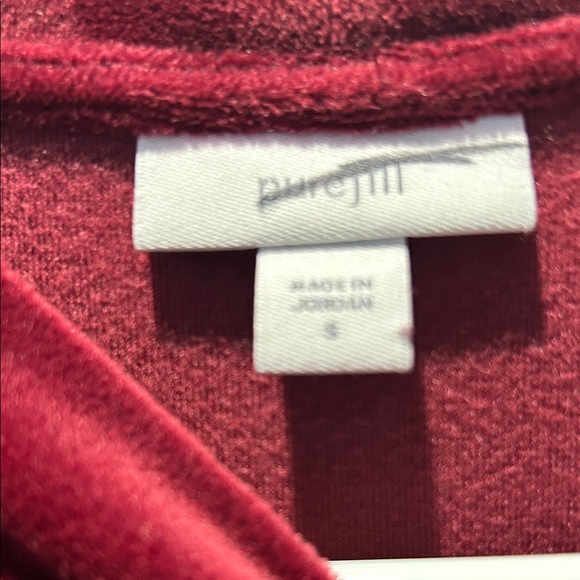 Pure Jill Velvet Long Sleeve Burgundy Dress - Picture 2 of 5